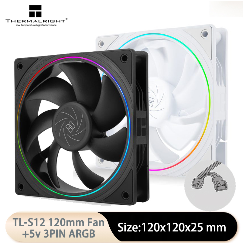 Thermalright TL-S12-W 5V 3PIN ARGB Aperture PCケースファン 温度制御 水冷ラジエーター交換用ファン
