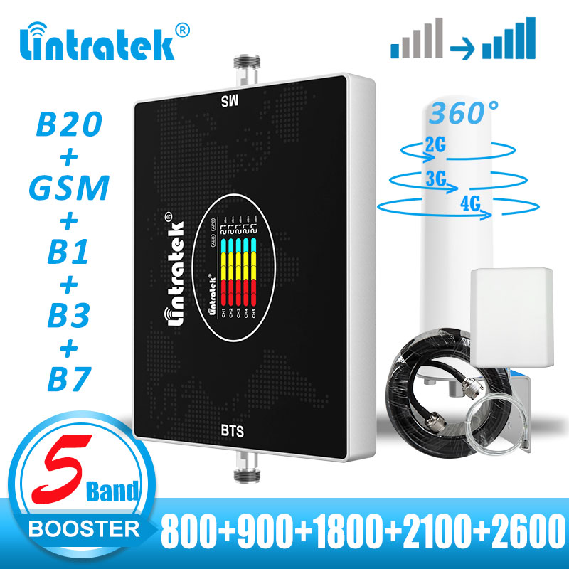 Lintratek 携帯電話アンプ 800 900 1800 2100 LTE 2600 2G 3G 4G 5G 携帯電話信号アンプ 4g 携帯電話信号アンプ