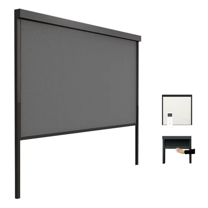 KARLLEO 2-in-1 手動電動ブラインド屋外ローラーシェードジップトラック防風遮光または日焼け止め生地スマート TUYA K250620
