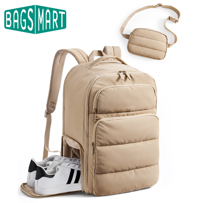 BAGSMART 35L トラベルメンズバックパック 17.3 インチ機内持ち込みバックパック飛行承認済み防水カジュアルデイパック女性用