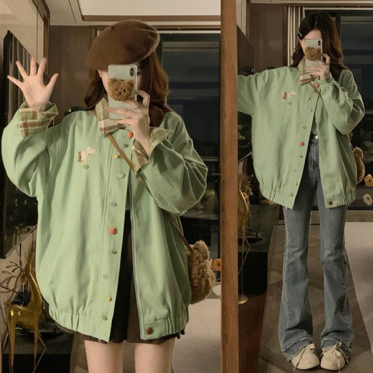 2026 Spring and Autumn New College Sweet Style Sub-lapel Student Jacket Design Loose Jacket Top Women