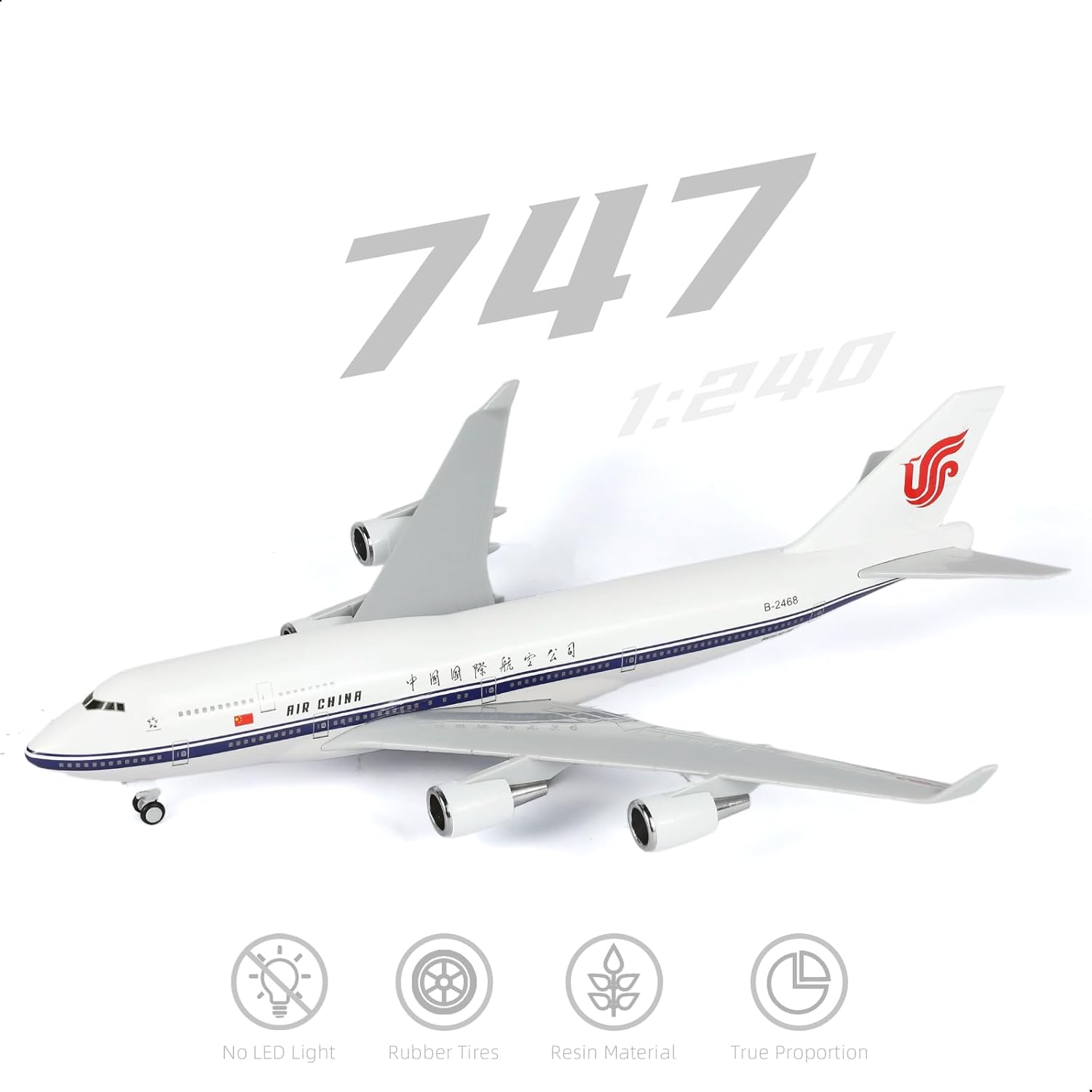 1/240 スケール中国国際航空 B747 30 センチメートル樹脂航空機モデルディスプレイベース付き大人の航空をテーマにしたギフトや装飾アイテム