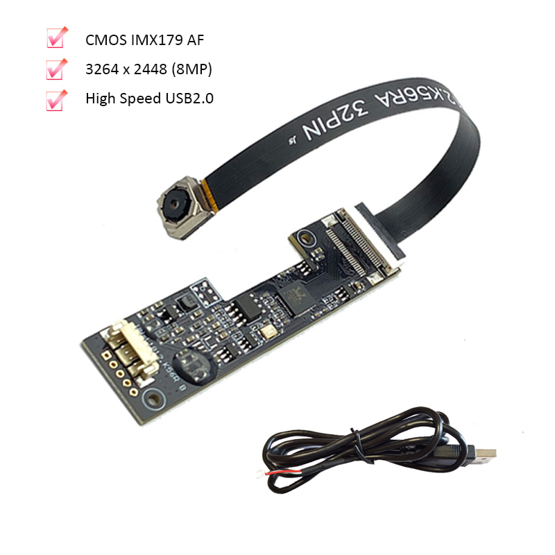 4K 3264 × 2448 8MP HD CMOS IMX179 AF 75° 高速 USB2.0 カメラモジュール 15FPS 製品ビジョン用