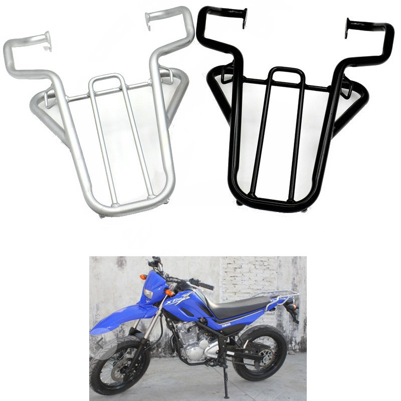 オートバイ貨物棚ブラケットリアフェンダーラックヤマハ XT 250 XT250 カモシカ 1985-2005 旅行サドルバッグ荷物ブラックシルバー
