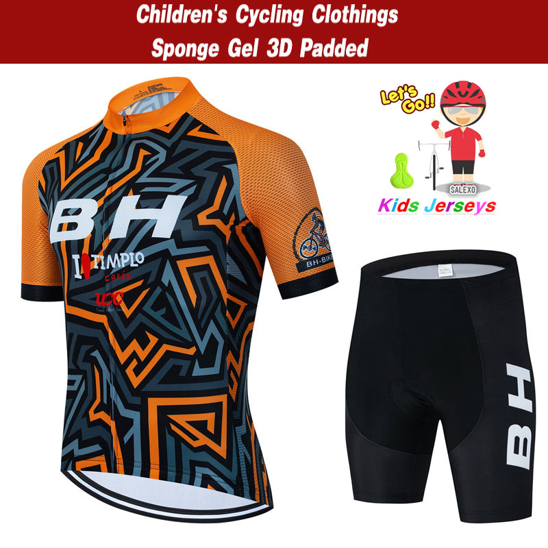 BH キッズサイクリングジャージセット半袖子供自転車服通気性速乾男の子夏自転車ウェアマイヨ Ciclismo