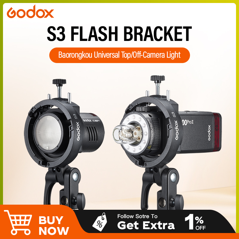 Godox S3 Bowens マウントフラッシュ S タイプホルダーブラケット Godox V100/V1Pro V860II/V860III TT350 AD300 AD200 AD100 スピードライトブラケット