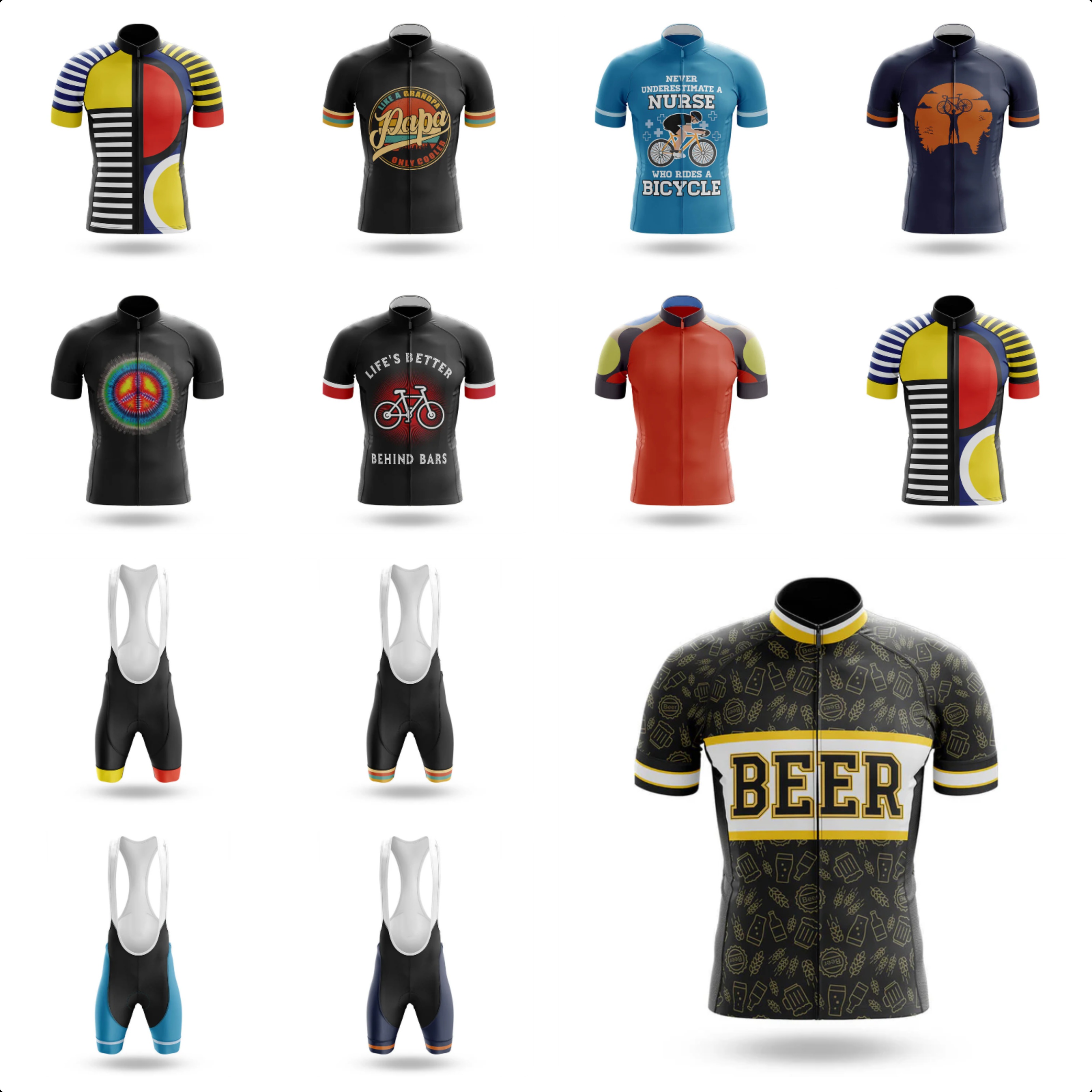 パパはクーラーサイクリングジャージ服 Mtb 男性衣料品専門のシャツショーツ男性ジャンパー夏バイクジャージよだれかけ