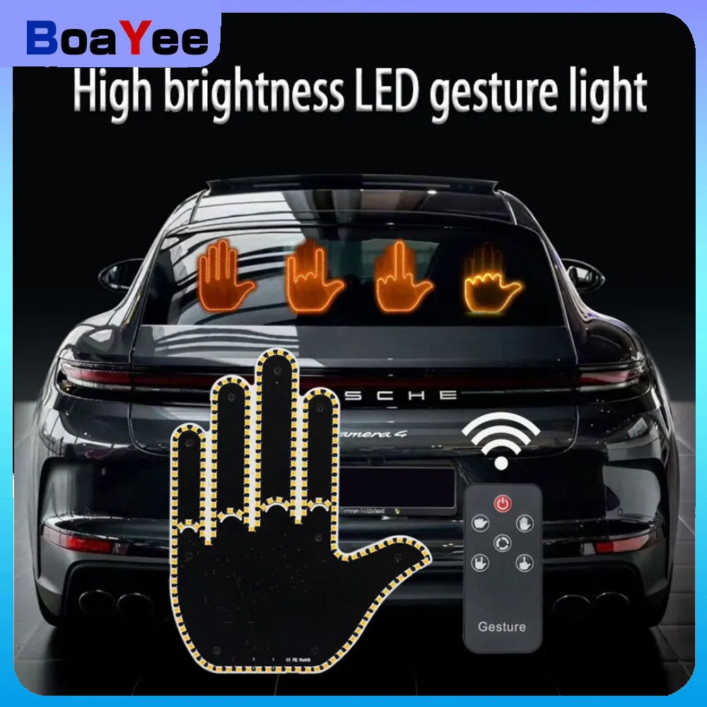 車のフィンガーライトリモコン付きクール面白いリモコン Led 照明ロードレイジ中指ジェスチャーパームライトアクセサリー