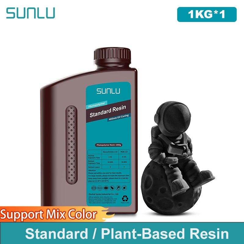 SUNLU 1KG 標準/植物ベース樹脂 395-405nm UV フォトポリマー樹脂高速硬化 3D 樹脂 LCD DLP SLA 樹脂 3D プリンタ用