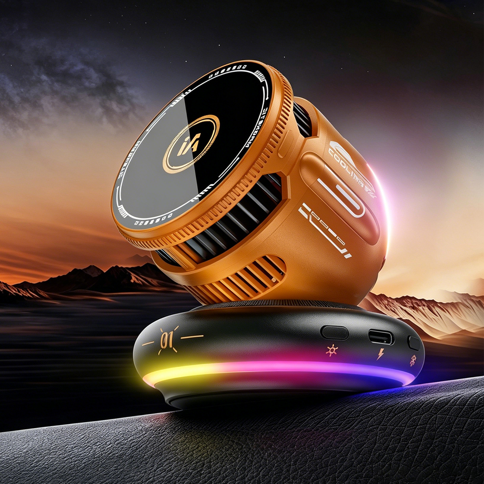 運転ナビゲーションスタンド内蔵氷冷却ファン革新設計車の充電器ホルダー 15W 急速充電 iPhone 8-11 シリーズ用