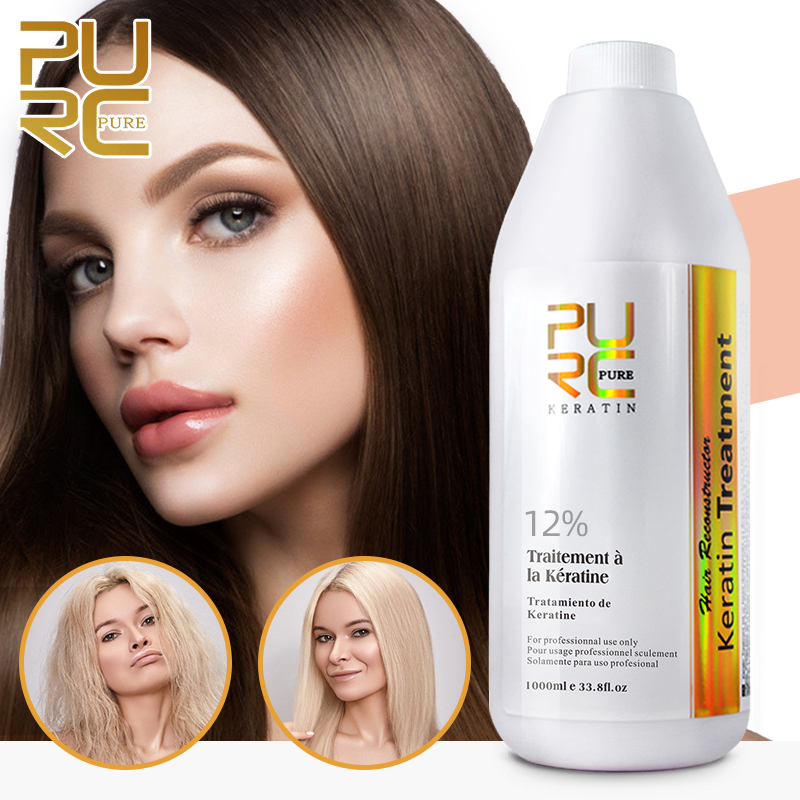 PURC ブラジルケラチンヘアトリートメント矯正スムージングディープカーリーヘアトリートメントプロのヘアケア製品純粋