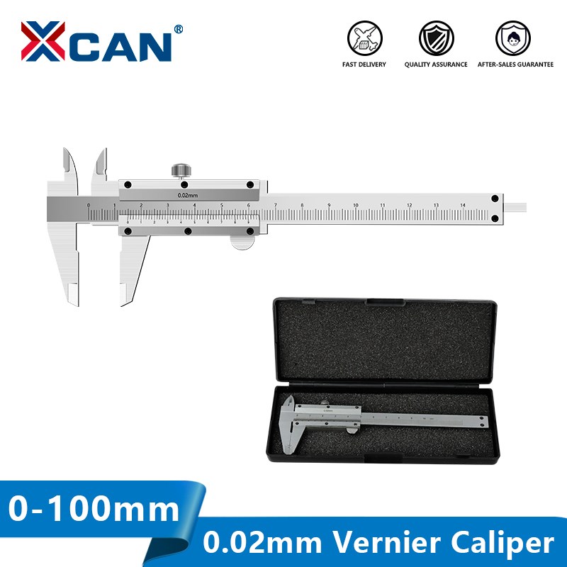 XCAN ノギス ノギス 0-100 ミリメートル精度 0.02 ミリメートルステンレス鋼ゲージ測定器ツール