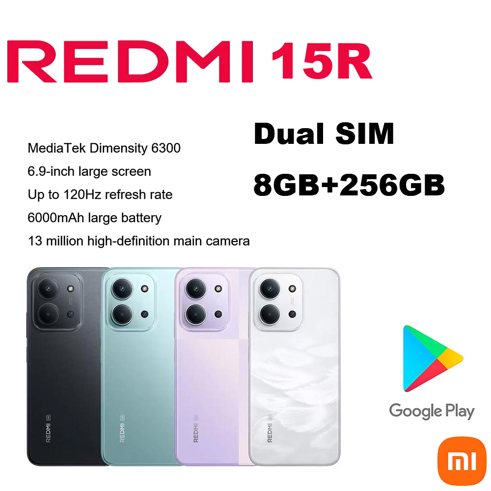 Redmi 15R 携帯電話、日常使用携帯電話、フルスクリーン、顔認証、Google サービス、急速充電、薄型軽量ボディ