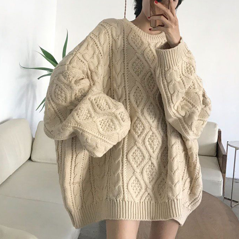 サイズ 4XL 120 キロ秋冬ニットセーター O ネック長袖ルーズレディースセーター特大暖かい女性プルオーバー