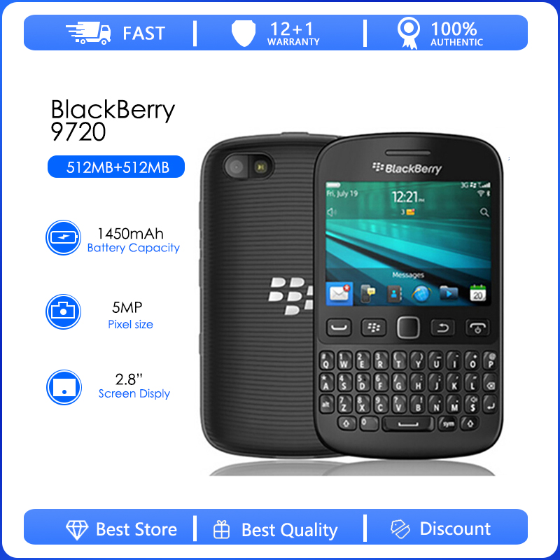Blackberry 9720 改装済み - ロック解除済みオリジナル 9720 QWERTY キーボード 5MP サポート GPS WiFi 容量性スクリーン スマートフォン改装済み