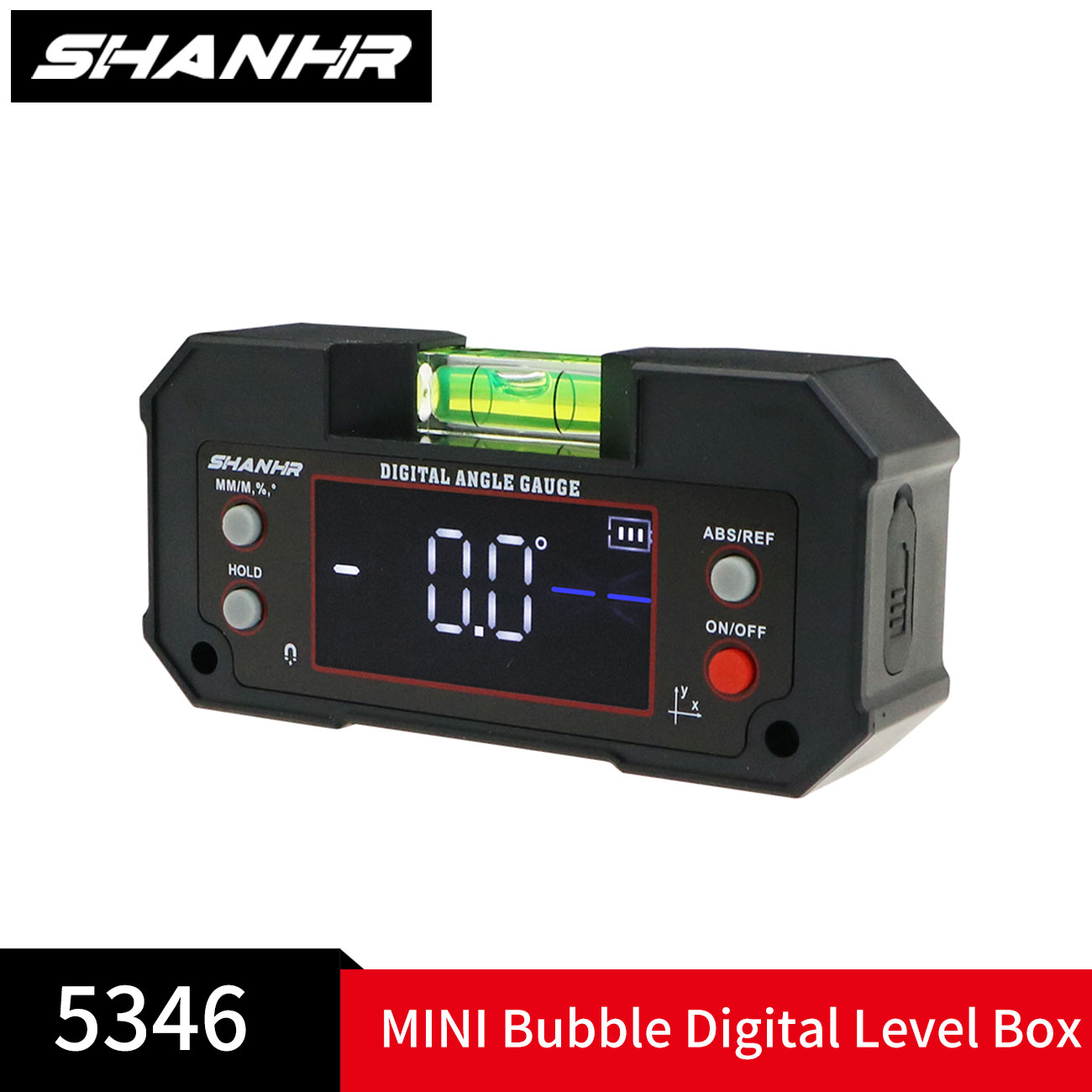 SHANHR デジタル角度ファインダー レベルバブル付き 2 軸充電式デジタル角度ゲージ磁気デジタルレベルボックス分度器