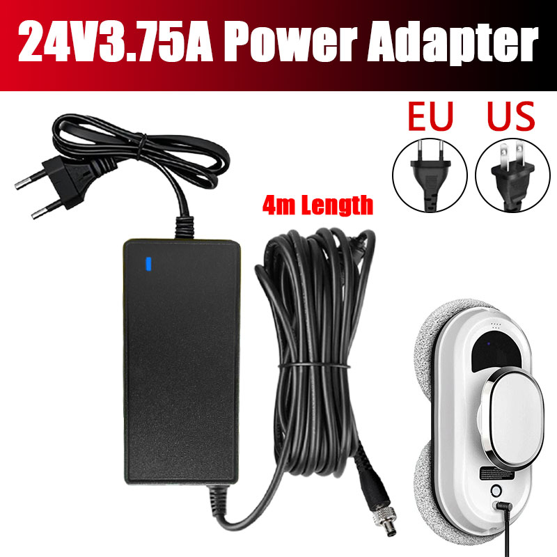 電源アダプタ 窓掃除ロボット 24V3A (充電器) アダプタ電源 (ユニバーサル) 24V3.75A EU 過電流 4M ワイヤ長電力