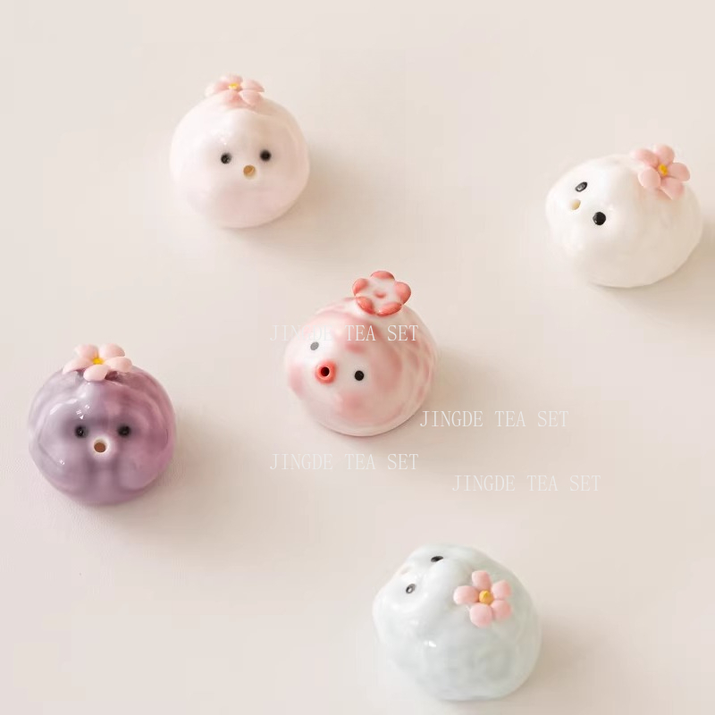 1pc セラミックバブル魚茶ペット家庭用かわいいデスクトップ飾りバブルバブルミニ茶遊び茶道アクセサリー