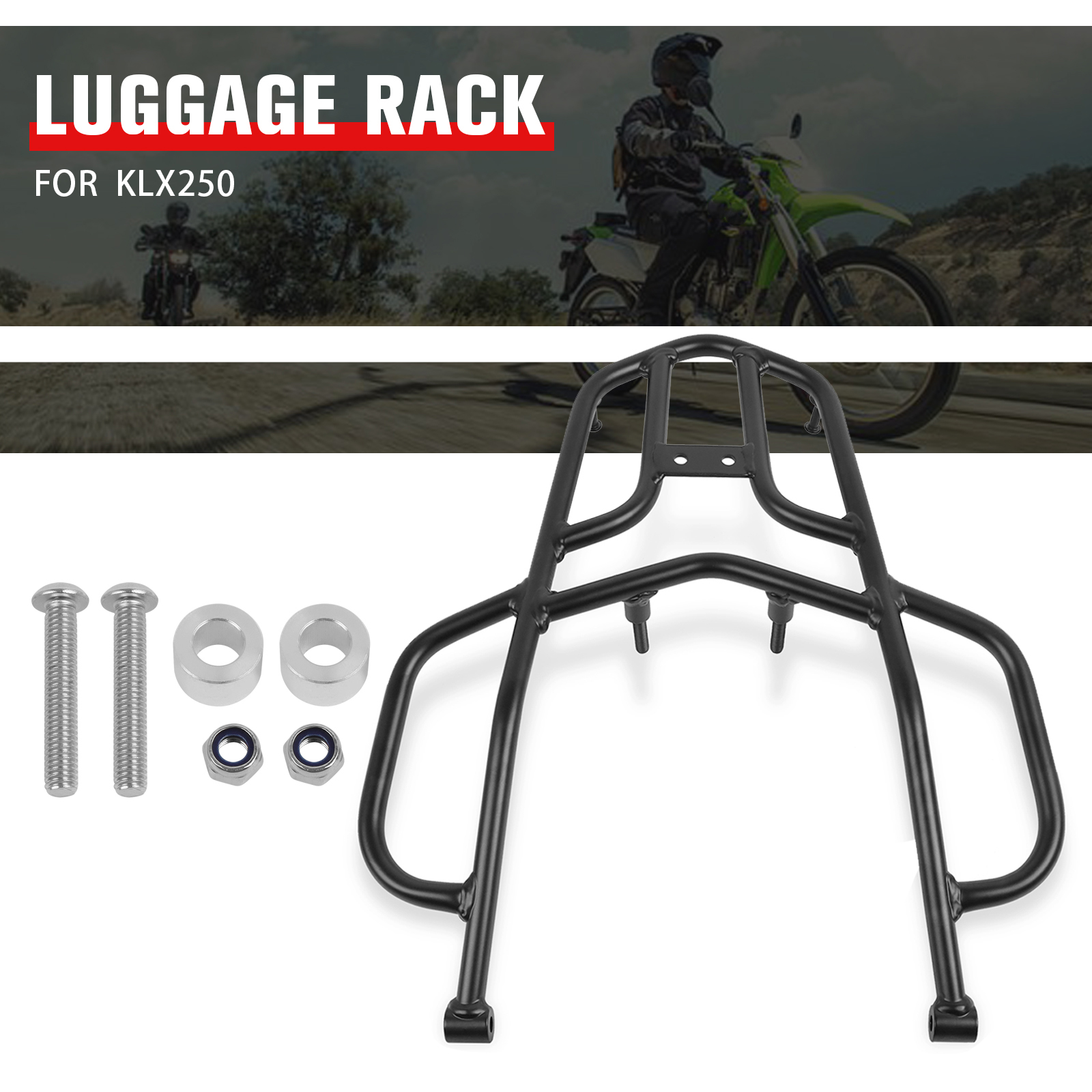 荷物ラックハンドグリップレールバーリア貨物ラックカワサキ KLX 250 KLX250 2008-2023 オートバイ荷物棚ブラケット