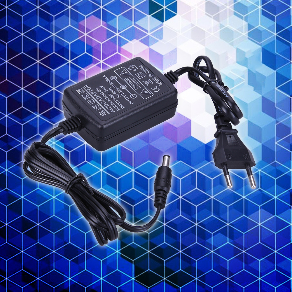 AC - DC 電源アダプタ 12V 2A デュアル ケーブル コンバータ ユニバーサル 5.5x2.1-2.5mm