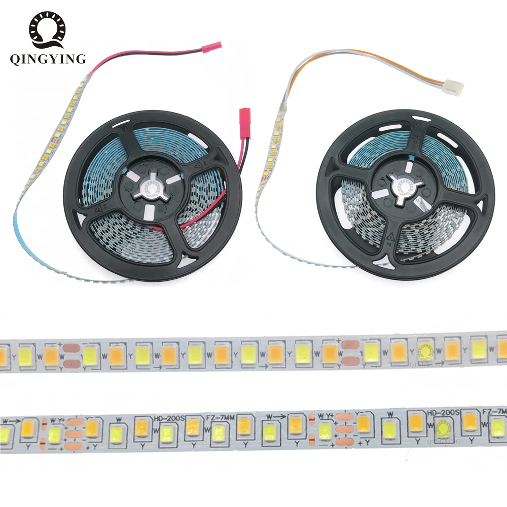 3 メートル 2Pin 3Pin 2835 LED ストリップ 5B10Cx2 200LED/メートル 3 色 3000K 6500K 定電流柔軟なリボンシャンデリア用