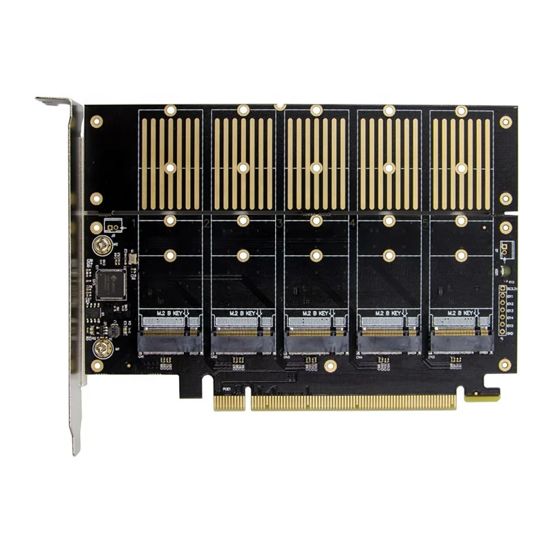 PCIe 5ポートM2キーB SATA3.0拡張カード JMB585 PCIe SATA M.2 NVME PCIeから5ポートBキーM.2へのコンバーター