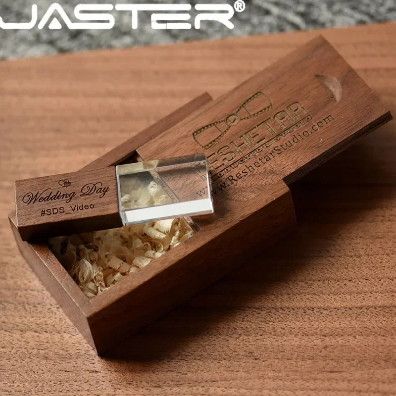 JASTER クリスタルプラスプッシュプルボックスメープル USB フラッシュドライブ 16 ギガバイト 32 ギガバイト 64 ギガバイト 128 ギガバイト無料カスタムロゴペンドライブクリエイティブビジネスギフト