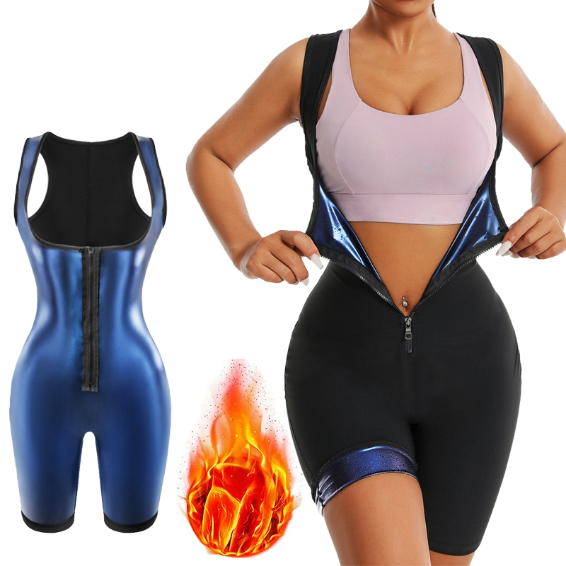 女性ホットサーモサウナボディスーツワンピースジャンプスーツシェイプウェアフィットネスワークアウト発汗ボディスーツボディシェイパー太ももトリマーショーツ