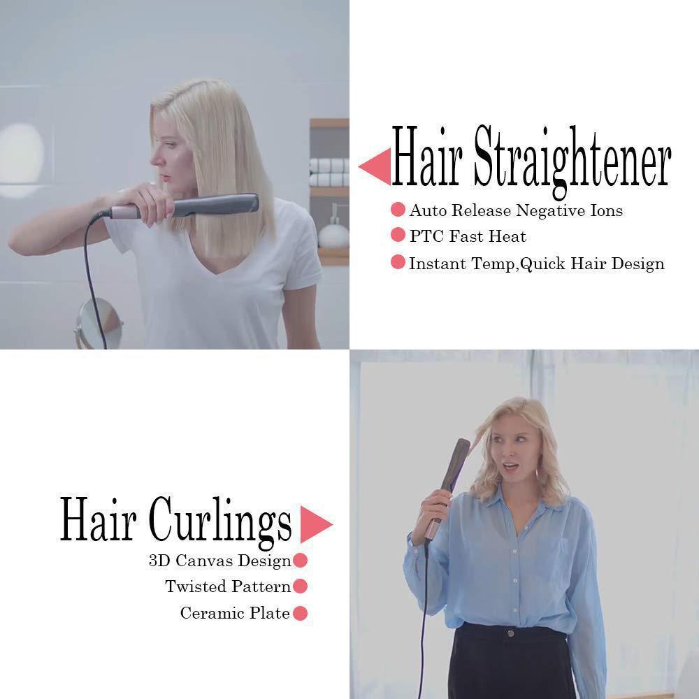 プロのストレートヘアアイロン 2 で 1 ストレートカーラートルマリンセラミック加熱プレートカーリングツイストフラットアイロンヘアスタイリング