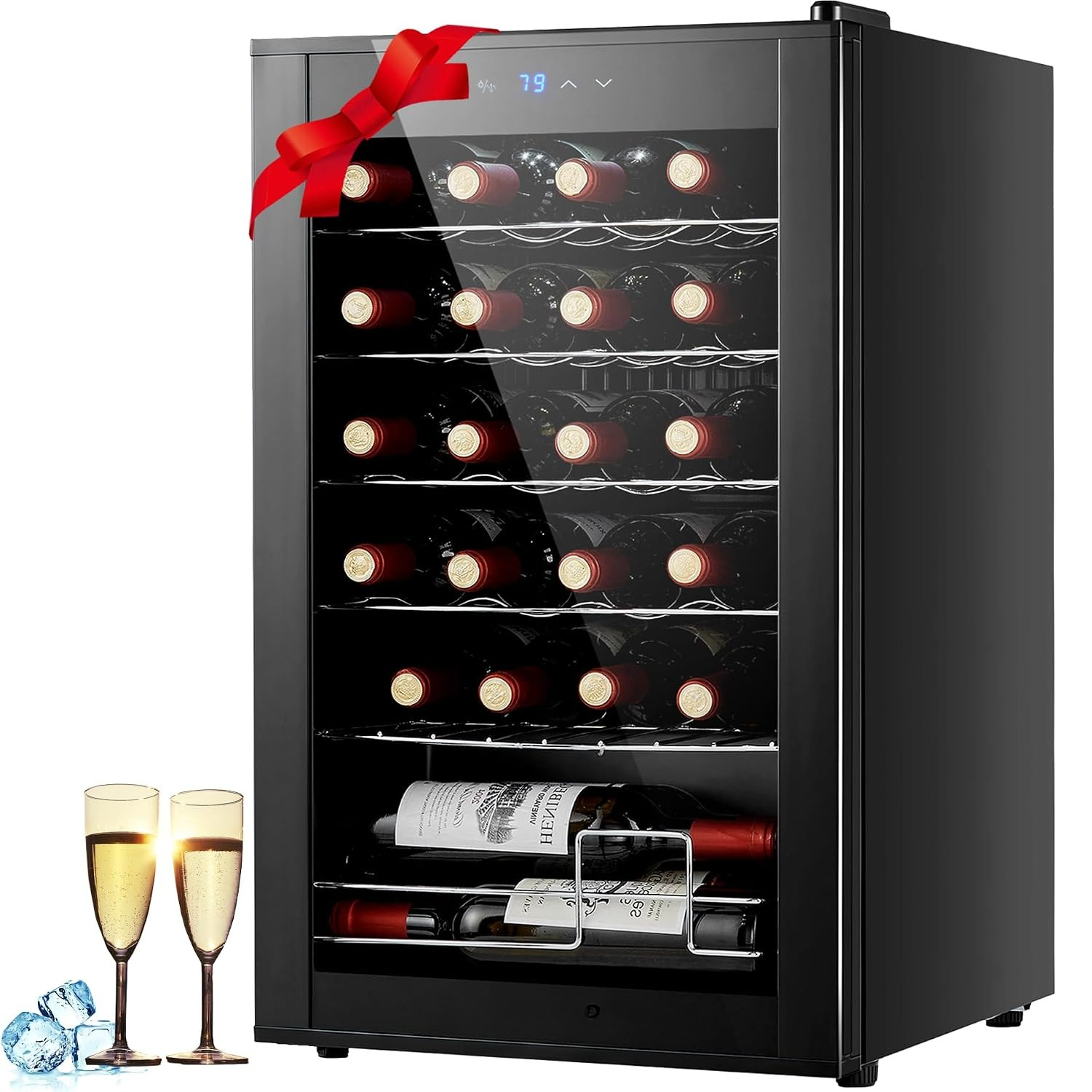 COOLER 24ボトルミニ冷蔵庫 寝室用 コンプレッサーワインクーラー 冷蔵庫 家庭用 キッチン用 ワインクーラー カスタマイズ