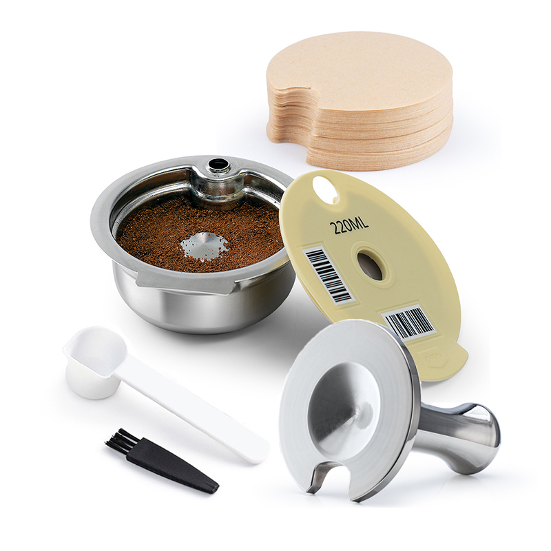 ステンレス鋼再利用可能なコーヒーカプセルポッドボッシュ Tassimo マシン詰め替えフィルターコーヒーメーカー 60/180/200/220 ミリリットル