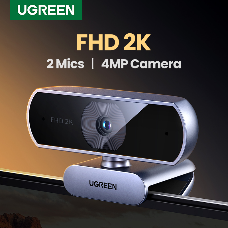UGREEN USBウェブカメラ 2K HD ミニウェブカメラ デュアルマイク搭載 YouTube Zoomビデオ通話対応 30fpsウェブカメラ
