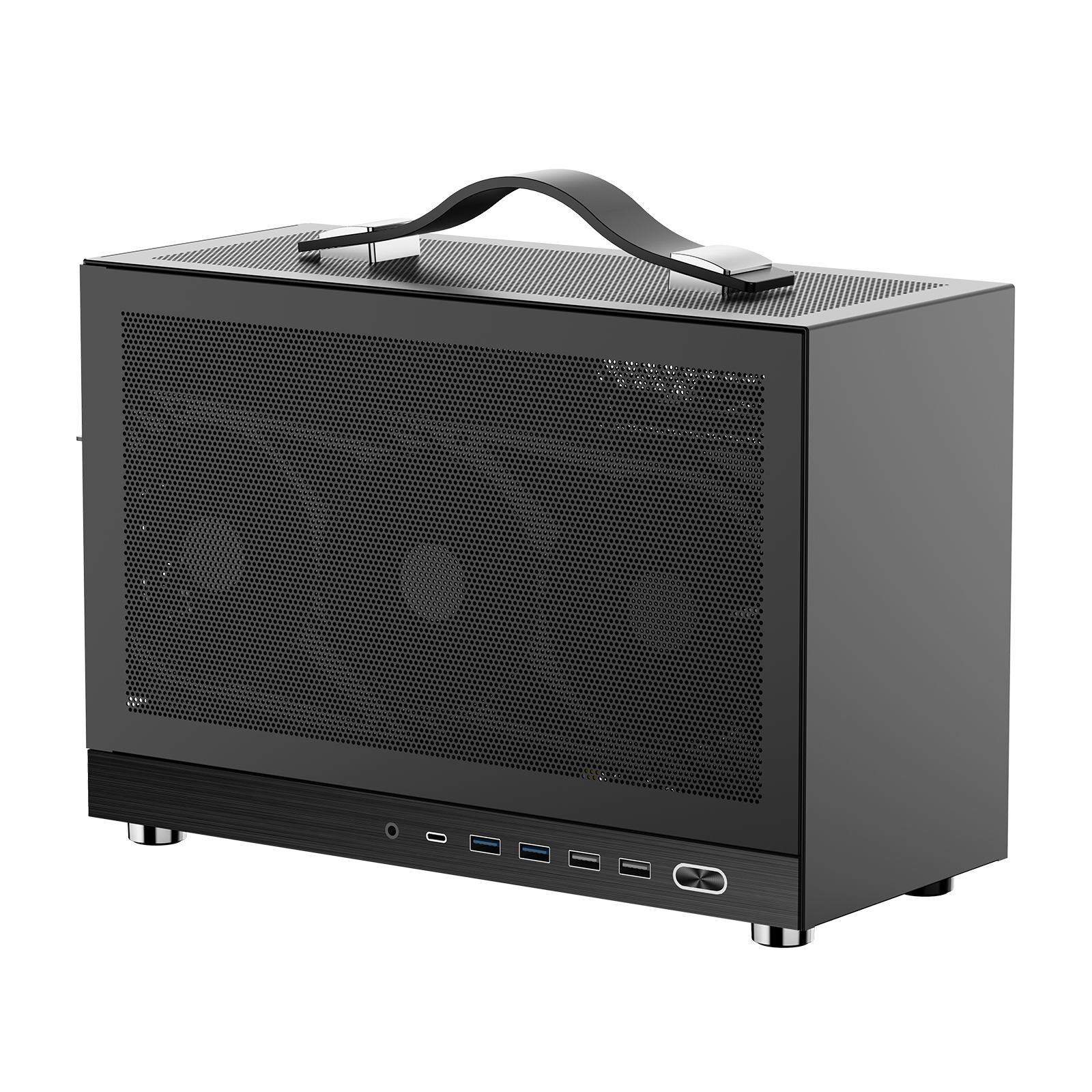 Shiny Snake S300 Pro - 8.5L MESH ITX シャーシ - 3 つの冷却ファンをサポート、PCI-e ライザー ケーブル付属、305mm GPU、60mm CPU クーラー