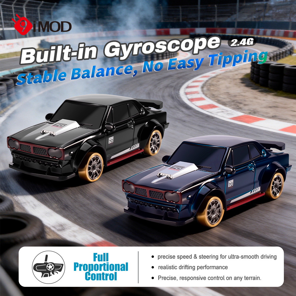 9IMOD 1/64 RC ドリフトカー 2.4G 4WD リモートコントロールカー ジャイロ LED ライト付き