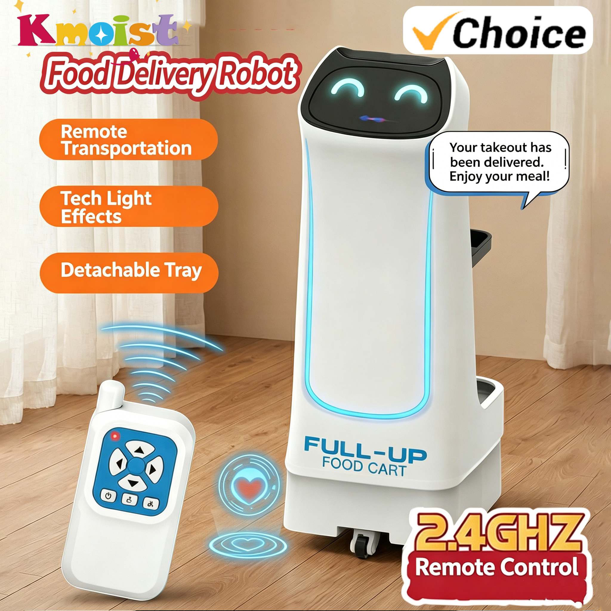 2.4 グラム RC 食品配達ロボットサウンドライトリフトサーブ機能リモコン親子インタラクティブ電動子供のおもちゃギフト