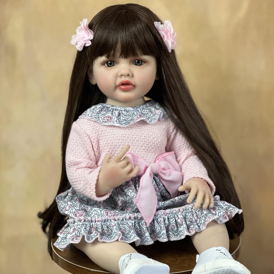 フルビニールボディリボーン女の赤ちゃん人形 55 センチメートル/22 インチリアルなプリンセス幼児ベベお風呂のおもちゃ誕生日ギフト劇場のおもちゃ