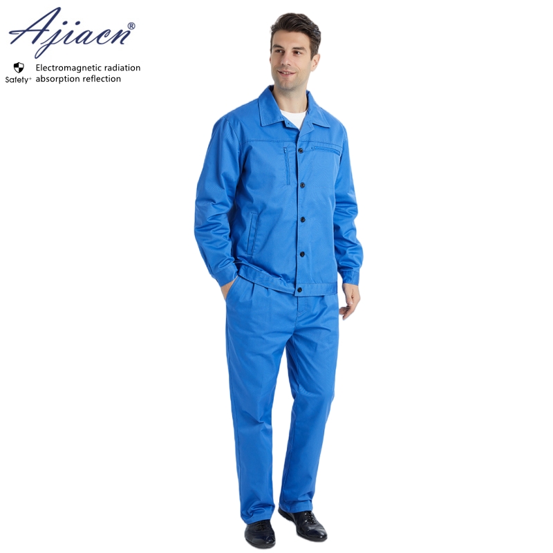 Electromagnetic radiation protective metal fiber work clothes welding, electrical room EMF shielding work clothes set