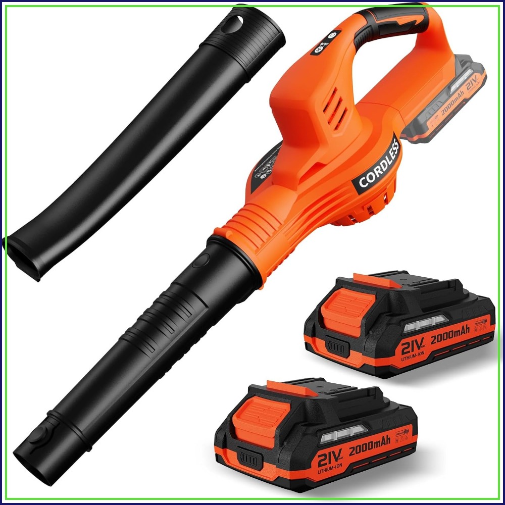 21V コードレスリーフブロワー、バッテリー 2 個付き
