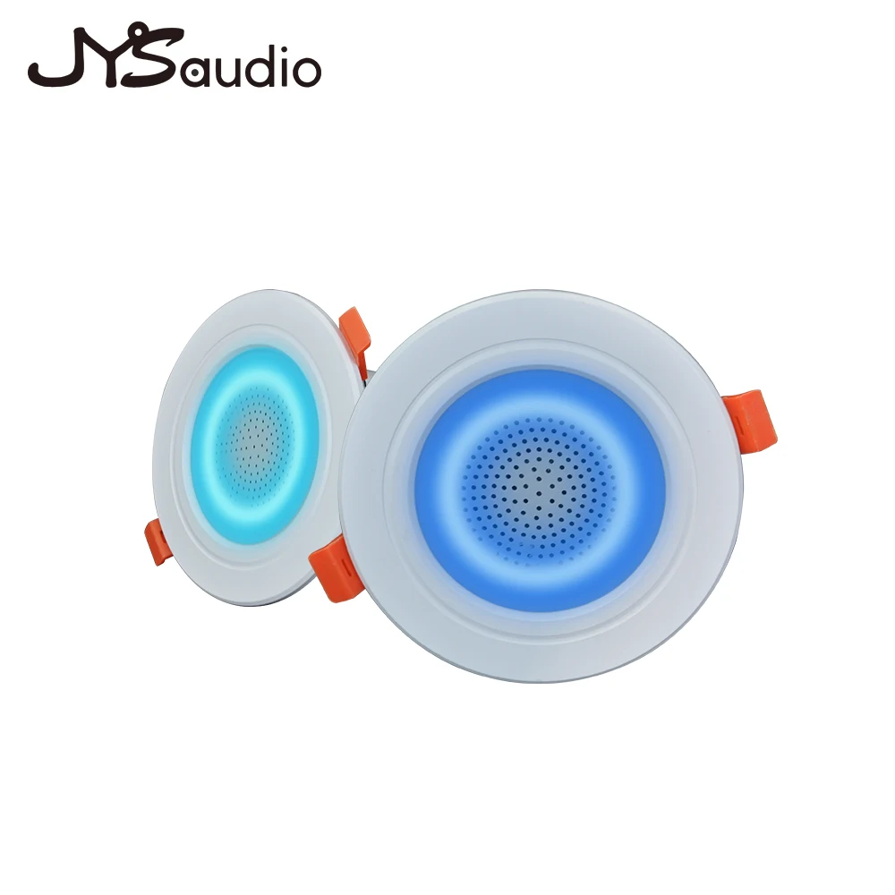 2.5 インチ LED ミニ Bluetooth LED ライト天井スピーカー天井埋め込みスピーカーダウンライトカラフルな天井調光可能な音楽ランプスピーカー
