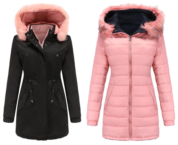 KIDCRKJ 冬の女性のジャケット女性両面着用取り外し可能な毛皮の襟綿のジャケットの女性の厚く暖かいパーカーコート