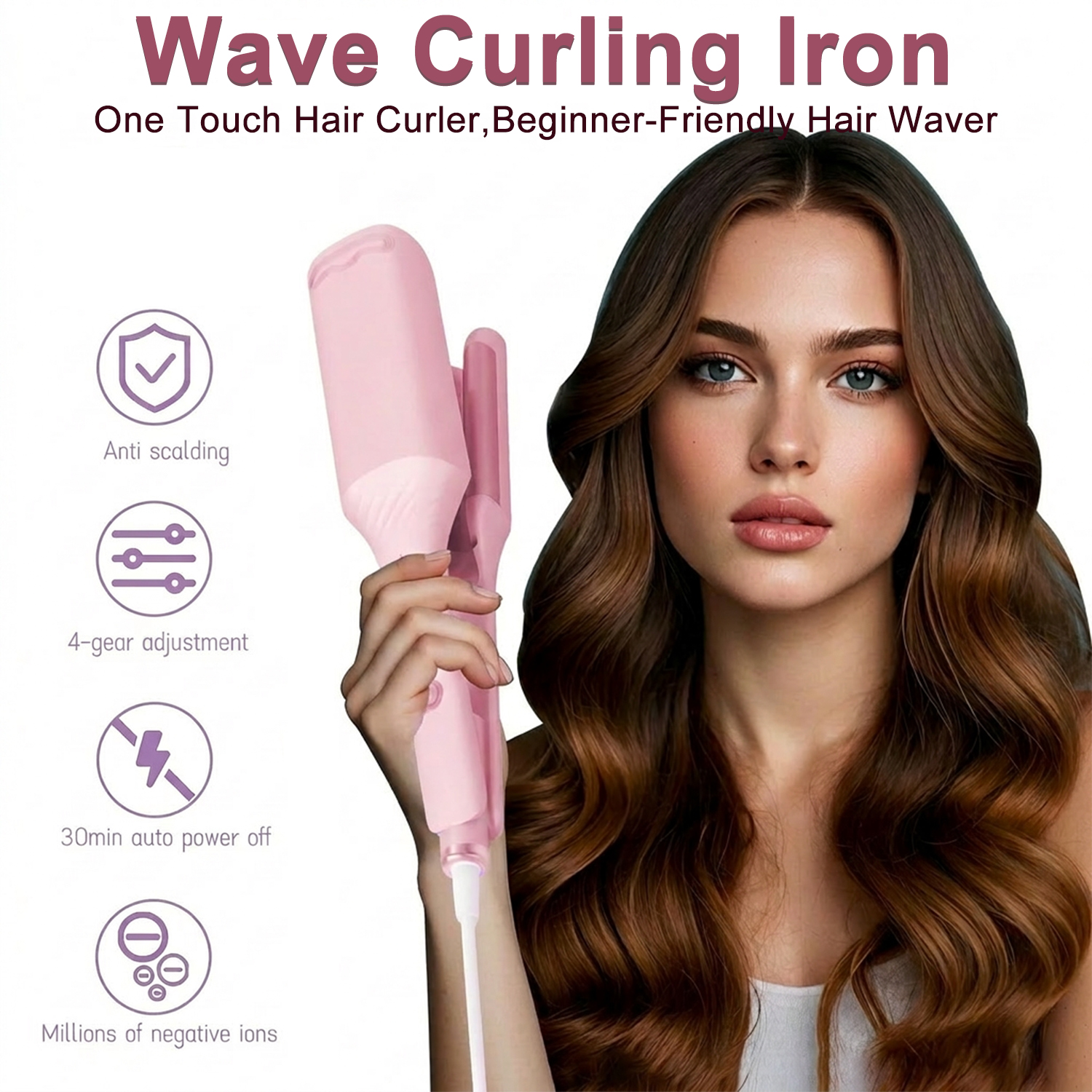 1.25 インチ自動ヘアアイロン、30 秒高速 PTC 加熱