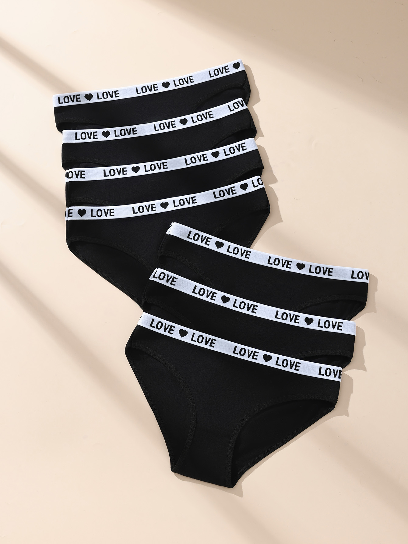 7 ピース/セットセクシーな女性のパンティー綿パンティ黒パンツ手紙女の子ブリーフ通気性パンツプラスサイズ女性ランジェリー