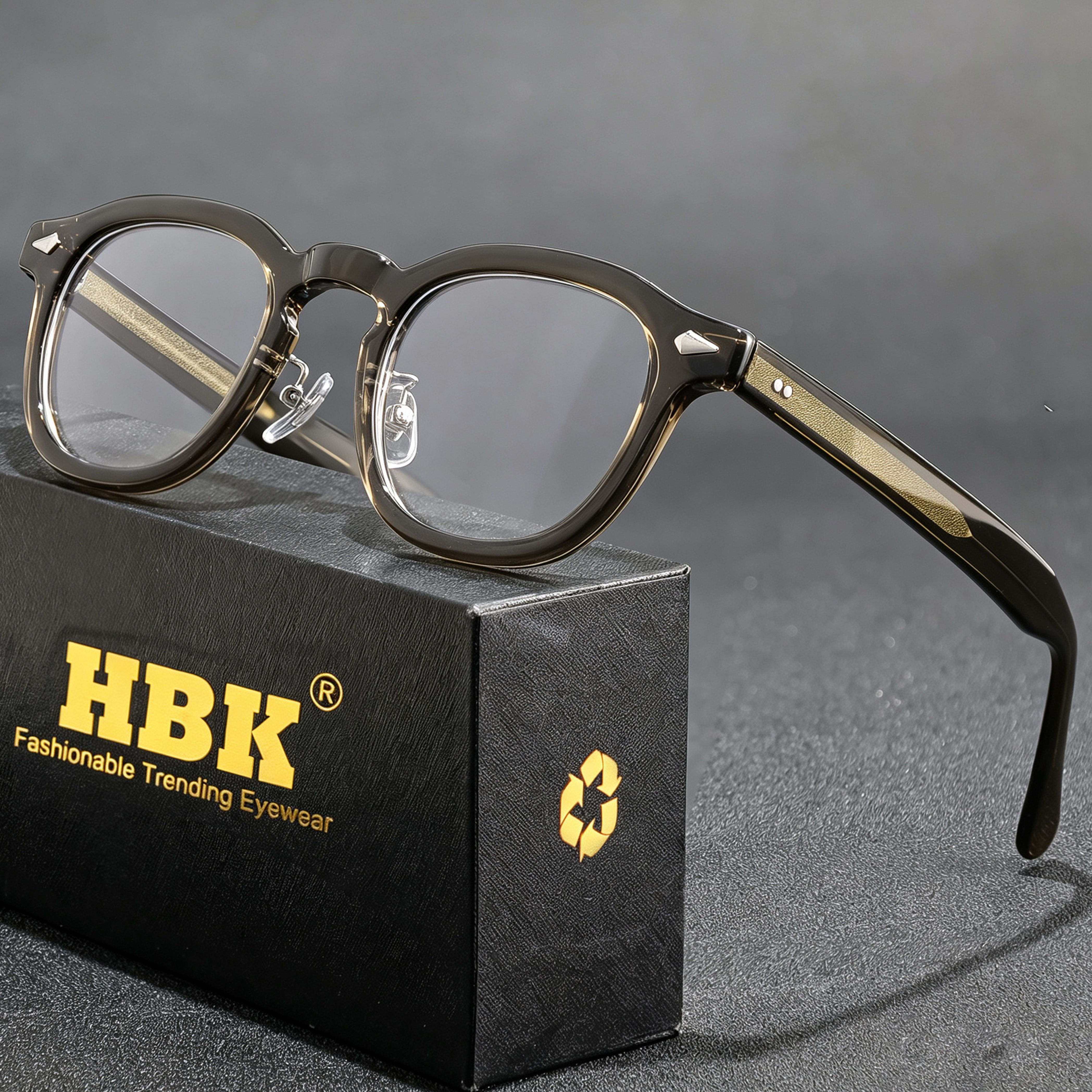 HBK レトロメンズ眼鏡フレーム高級抗 BlueLight レンズ TR-90 フレームメガネ女性の読書コンピュータ眼鏡