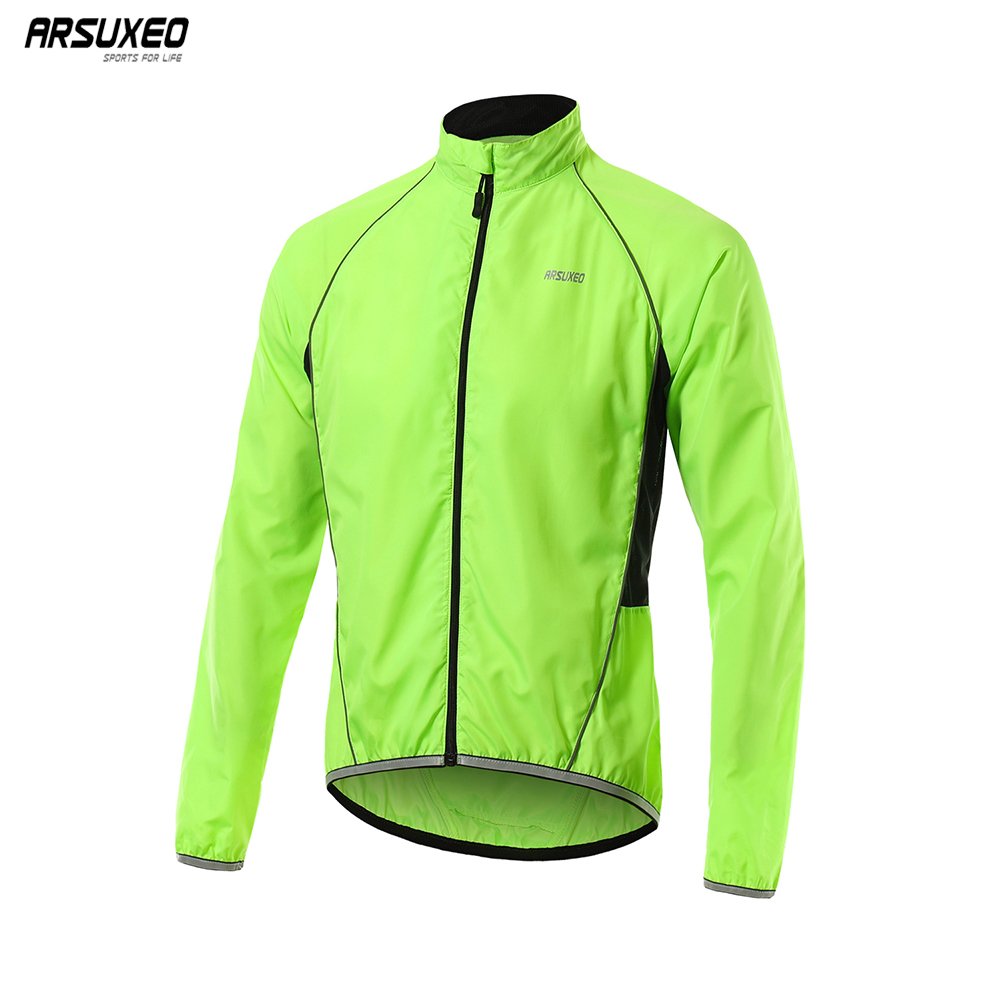 ARSUXEO メンズサイクリングウインドブレーカーウインドジャケット防風防水マウンテンバイク MTB 服反射自転車ウインドコート 013