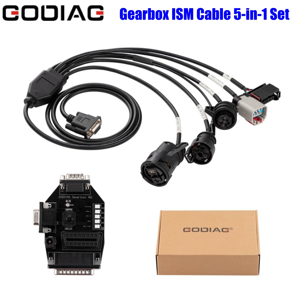 GODIAG ギアボックス ISM ケーブル 5-in-1 セット メルセデスベンツ ISM/ VGS-FDCT 724/ VGS2-722.8/ VGS-7Gtronic-722.9/ VGS-9GT-725 用