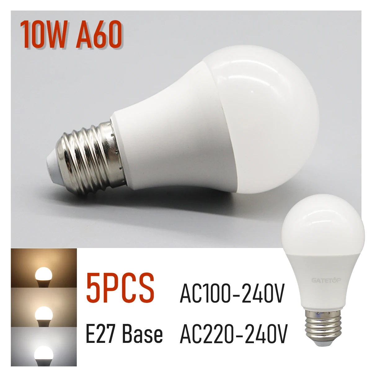 5 個 Bombilla フリッカー LED 電球ランプ 10 ワット E27 AC 220 V 120 V ライトウォームホワイト自然照明 3000 K 4000 K 6000 K 寝室用