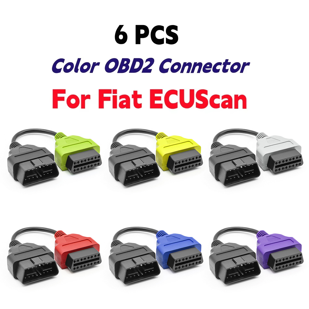 6 個フィアット ECUScan アダプタ MultiECUScan カラー OBD OBD2 コネクタ ABS エアバッグ obd2 スキャナ診断ケーブルフィアット ECUScan