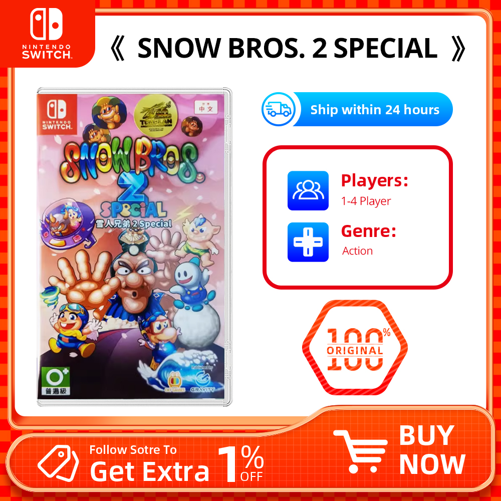 Nintendo Switch ゲーム - SNOW BROS. 2 スペシャル - Switch OLED Lite 用 100% オリジナル ゲーム物理インク カートリッジ