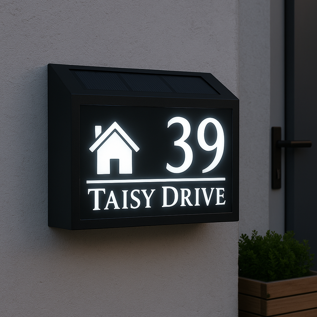 レーザーカットアクリルモダンハウスナンバーサインソーラーライト発光屋外プラークパーソナライズされたカスタム LED 点灯アドレスプレート