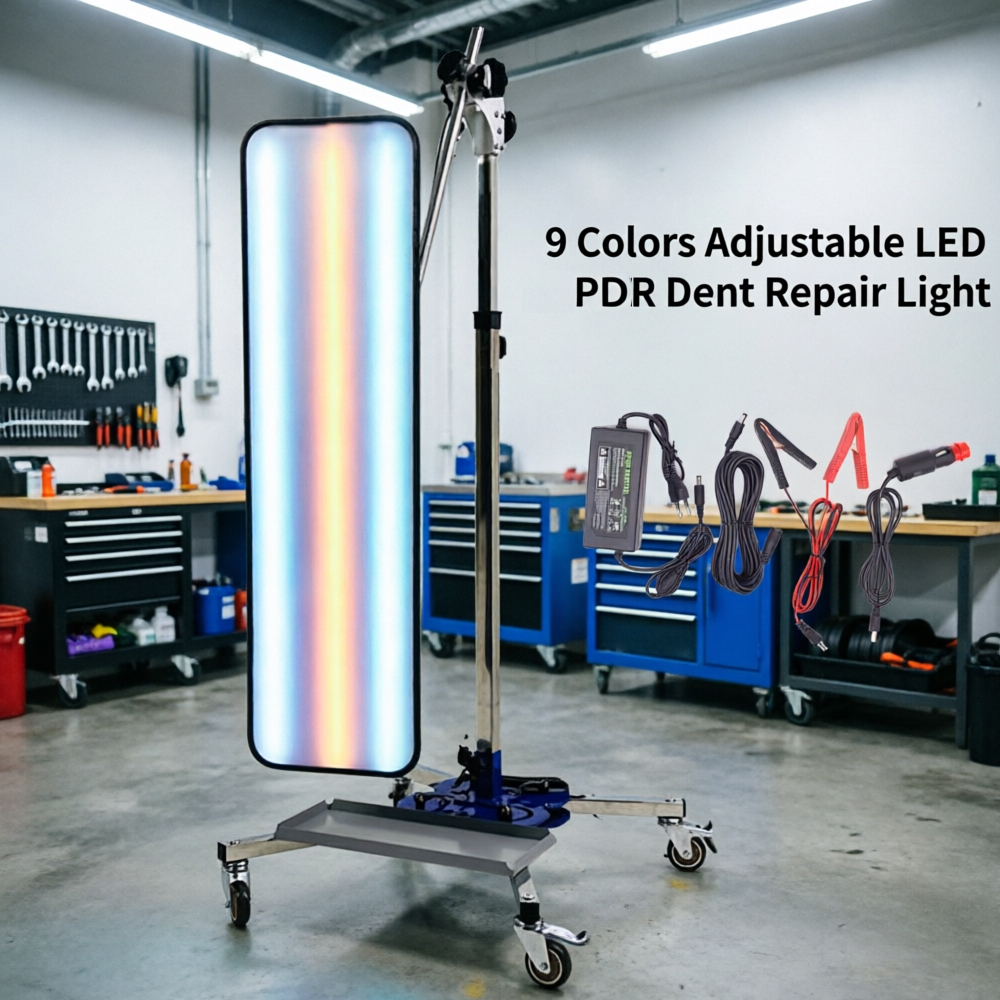 車のデントリペアライトキット - 9色LED PDR検出ランプ、磁気ベース付き